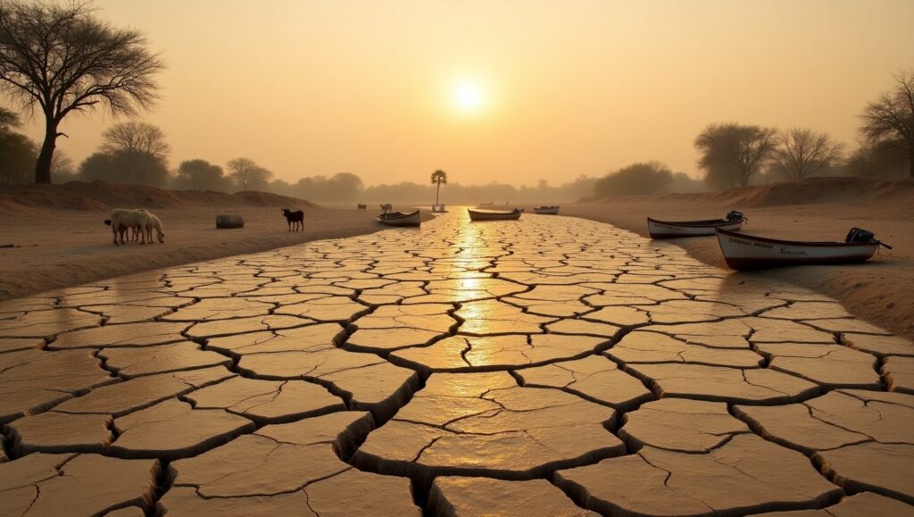 Flux_Dev_The_cracked_bed_of_a_completely_dry_river_with_a_few__0