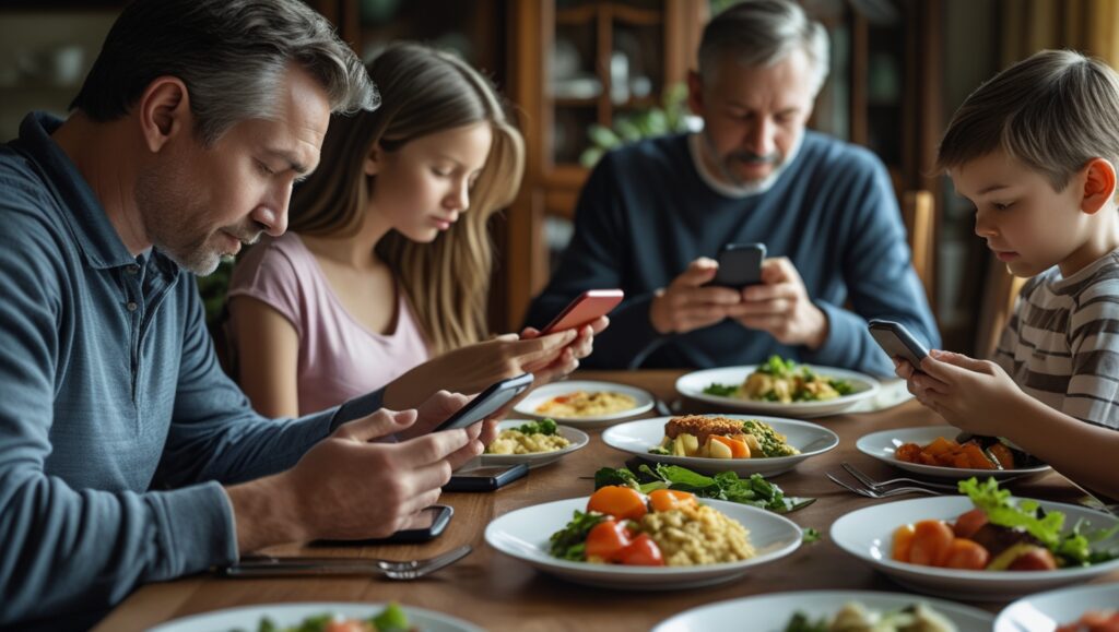Leonardo_Phoenix_10_A_family_sitting_at_the_dinner_table_but_e_0