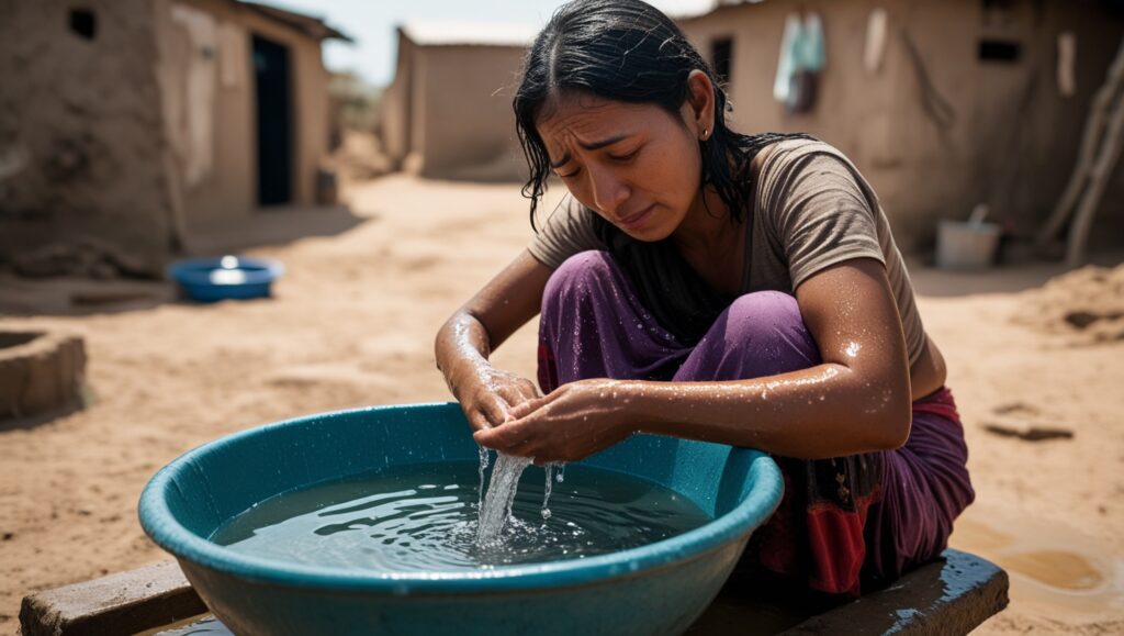 Leonardo_Phoenix_10_A_woman_in_a_simple_backyard_taking_a_bowl_0